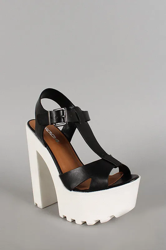 Soda Two Tone Lug Sole Platform Heel