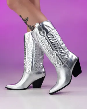 Southern Belle Silver Cowboy Boots