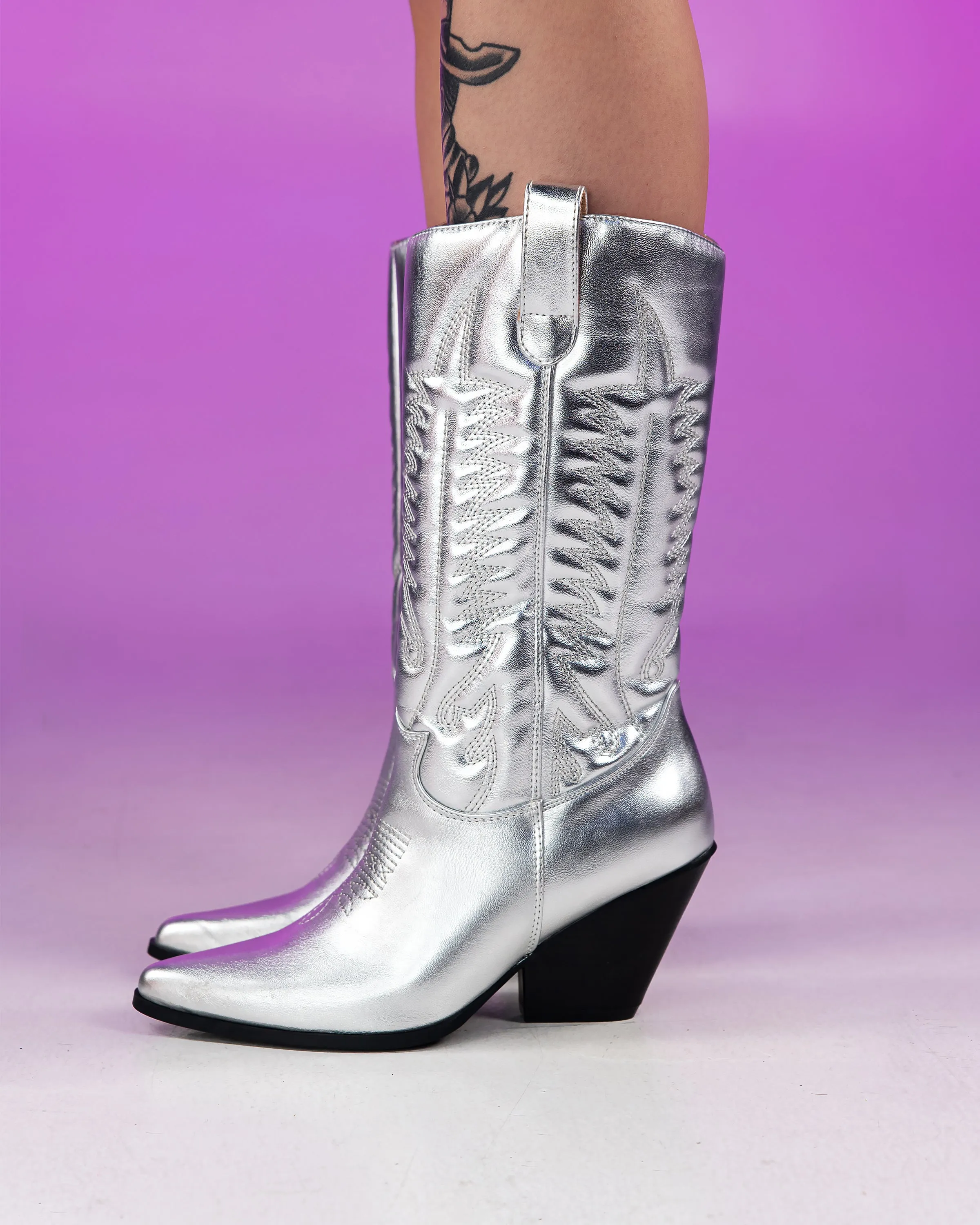 Southern Belle Silver Cowboy Boots