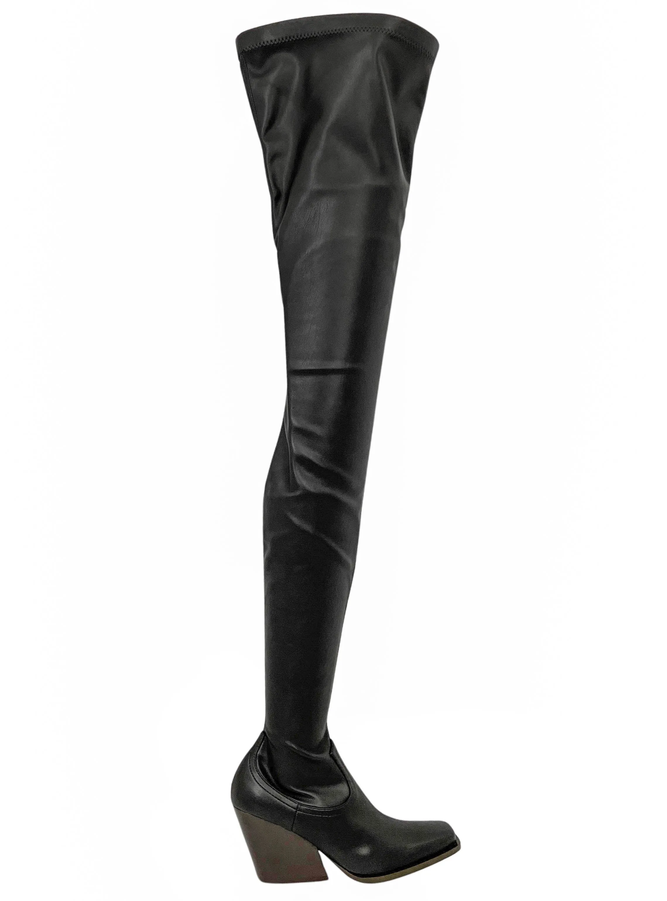 Stella McCartney Cowboy Stretch Over The Knee Boots in Black