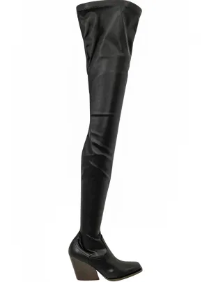 Stella McCartney Cowboy Stretch Over The Knee Boots in Black