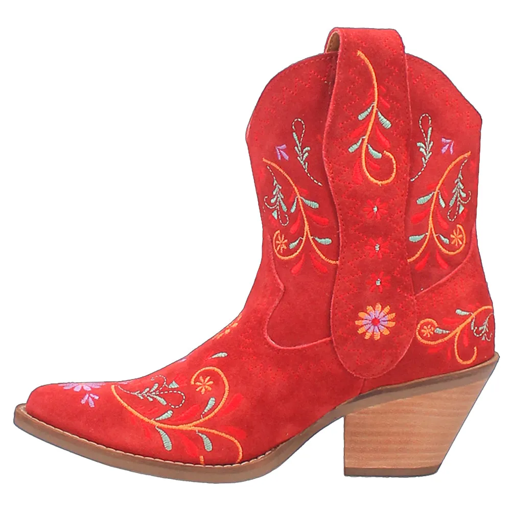 Sugar Bug Embroidery Floral Round Toe Cowboy Booties