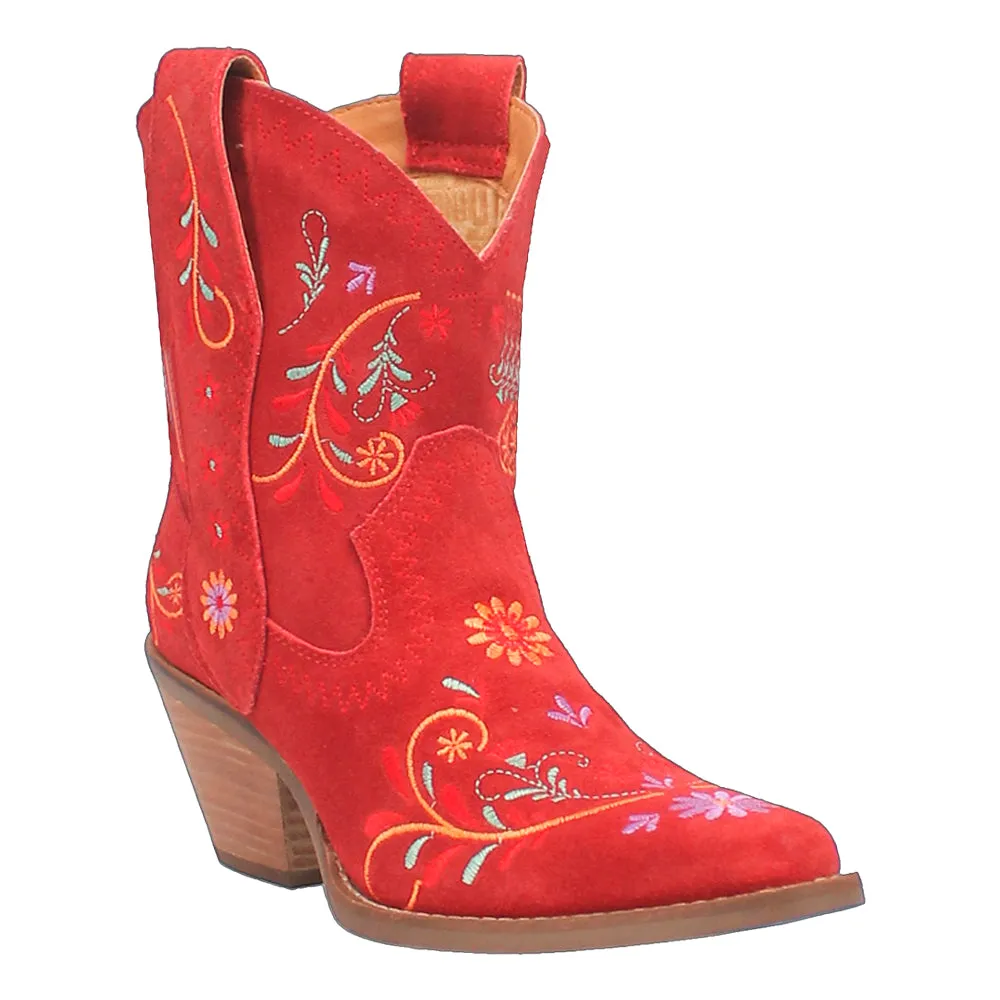 Sugar Bug Embroidery Floral Round Toe Cowboy Booties