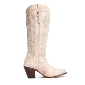 Syllvia Prairie Leather Boots in Ivory