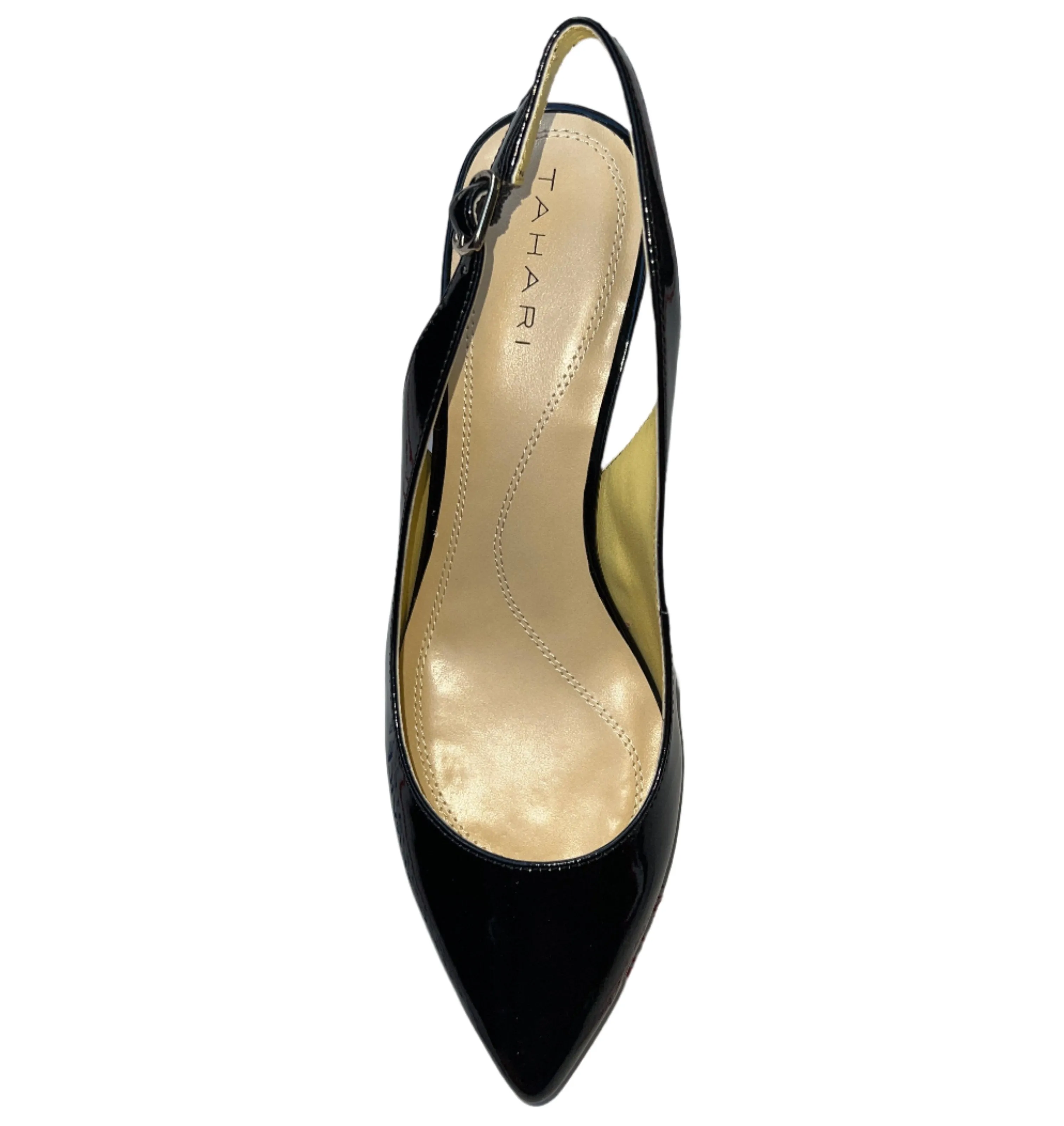 TAHARI Women's  •Rhonda• Black oatemt Sling-back Pump 7.5M