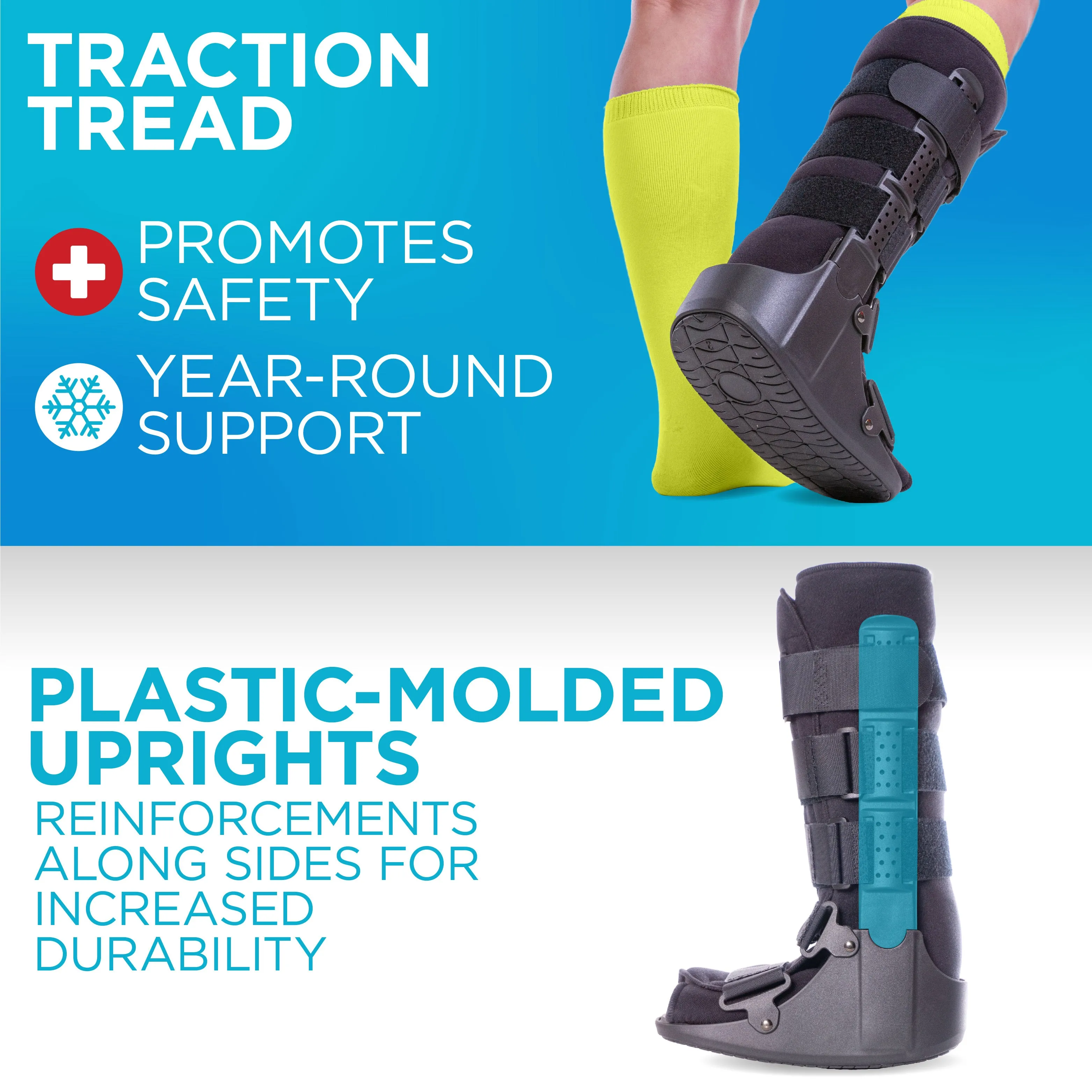 Tall Pneumatic Walking Boot | Orthopedic CAM Air Walker Cast for Broken Foot & Sprained Ankle