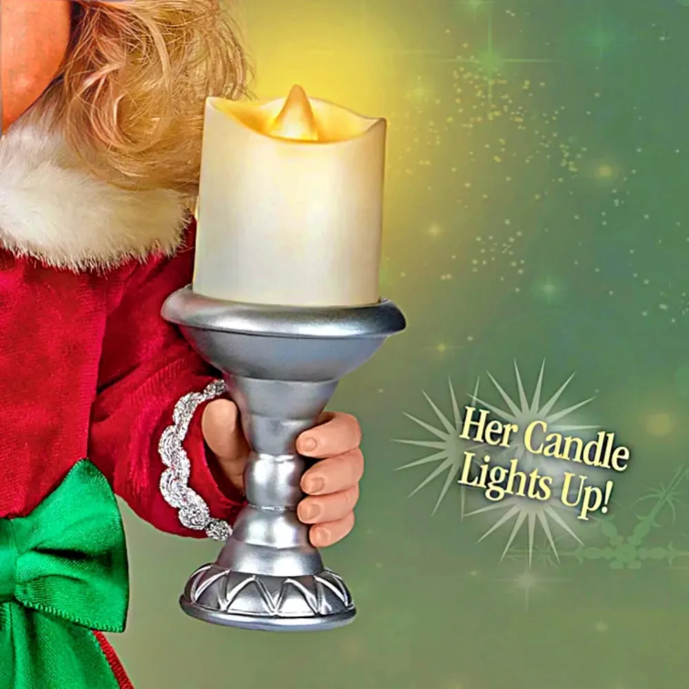 The Ashton-Drake Galleries Charlie Christmas Elf Collection Issue #2: 'Merry the Christmas Elf' Doll Handcrafted Holiday Elf with Light-Up Candle, Story Card, and Preparation Checklist Holiday Decorations by Ina Volprich 14-Inches