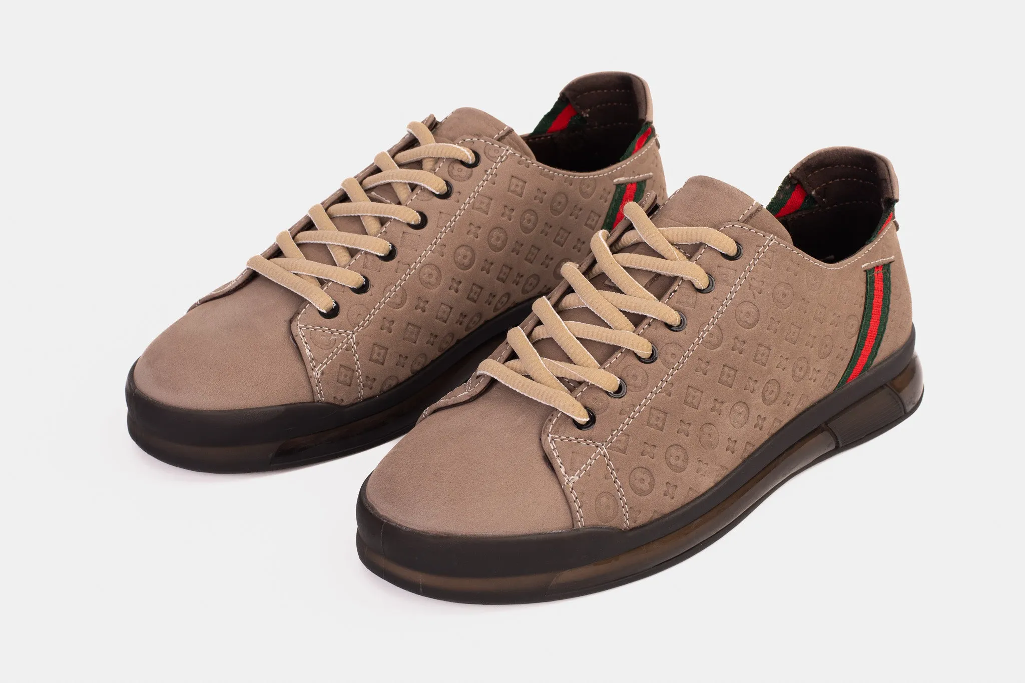 The Journey Beige Leather Men Sneaker