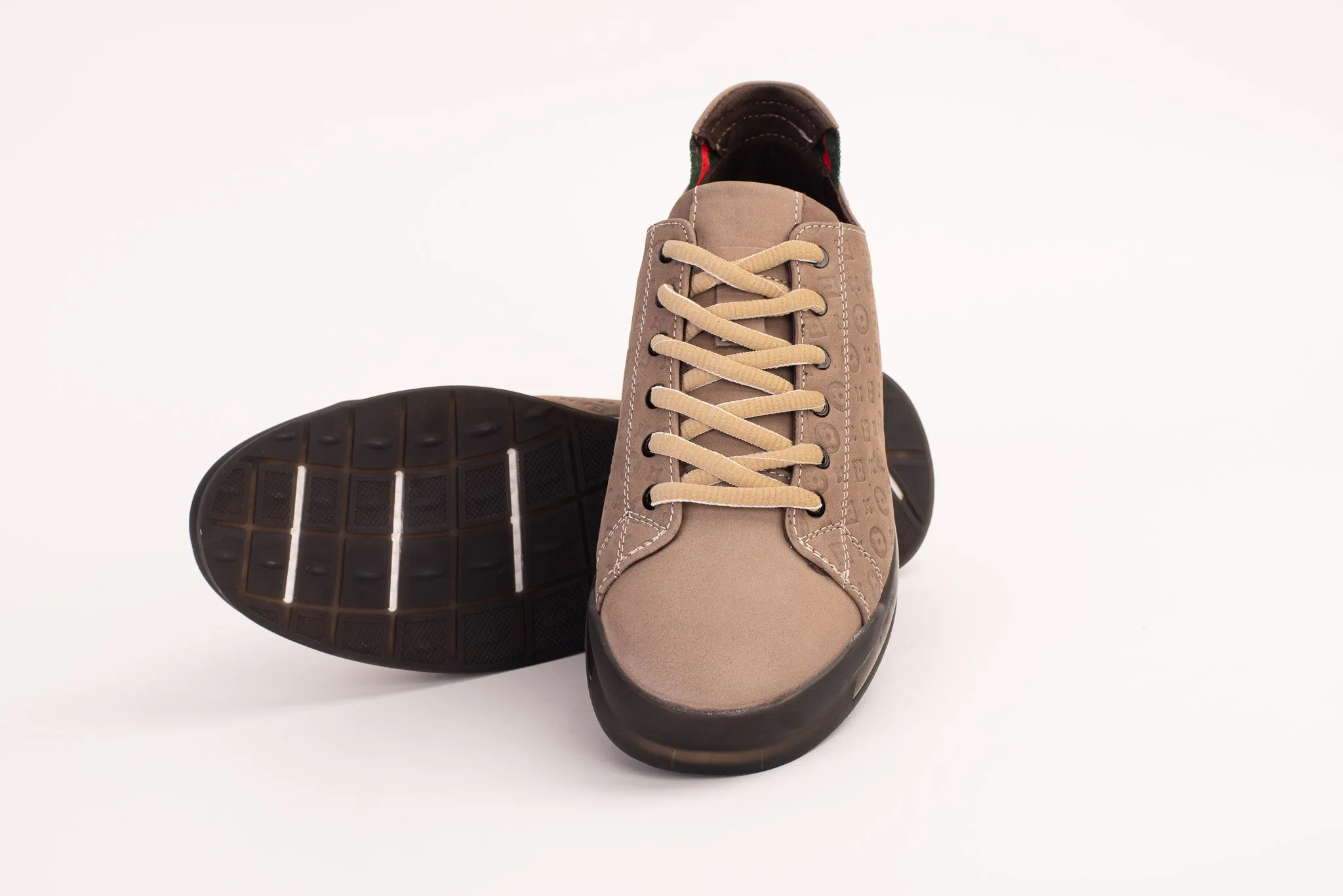 The Journey Beige Leather Men Sneaker