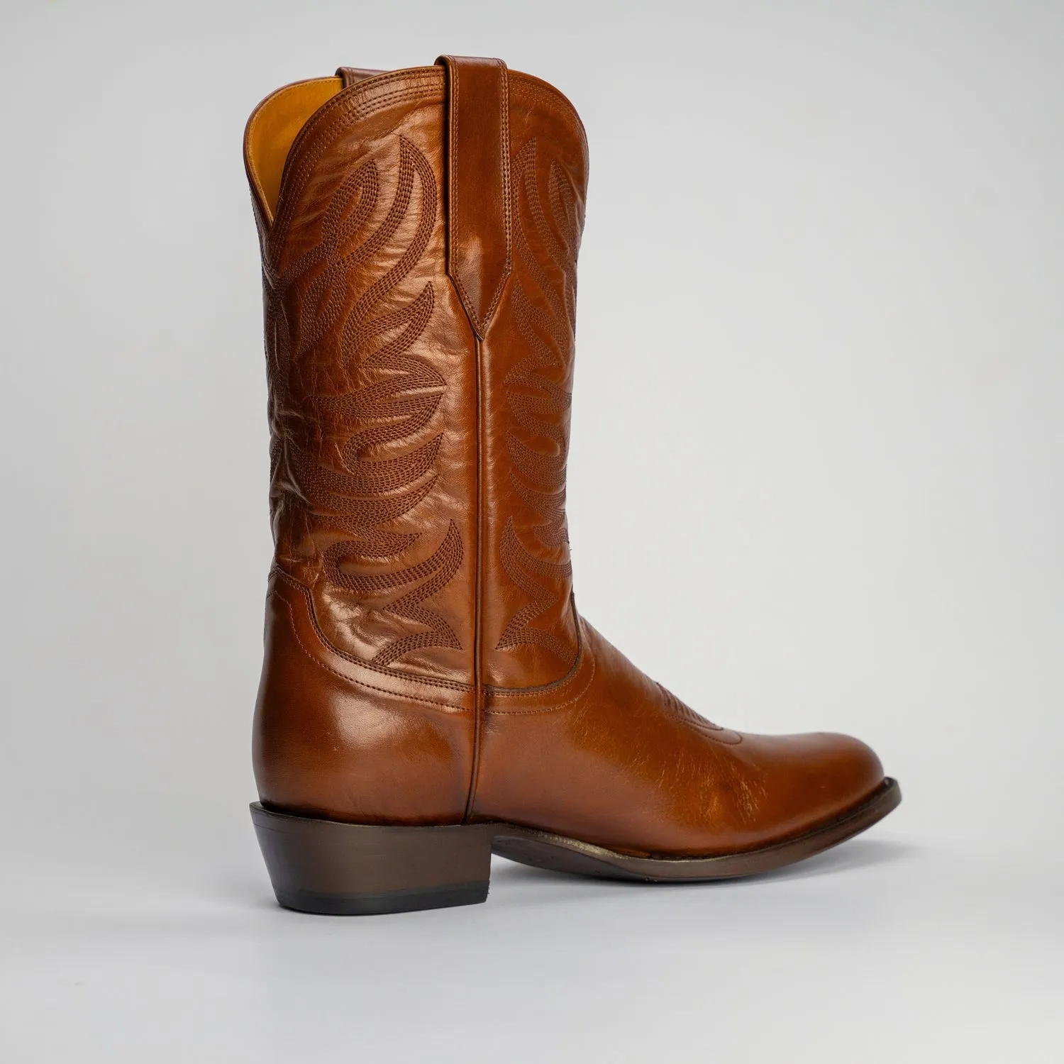 The Sterling | Men's Cowboy Boot | Natural Grain Calfskin Leather | Whiskey