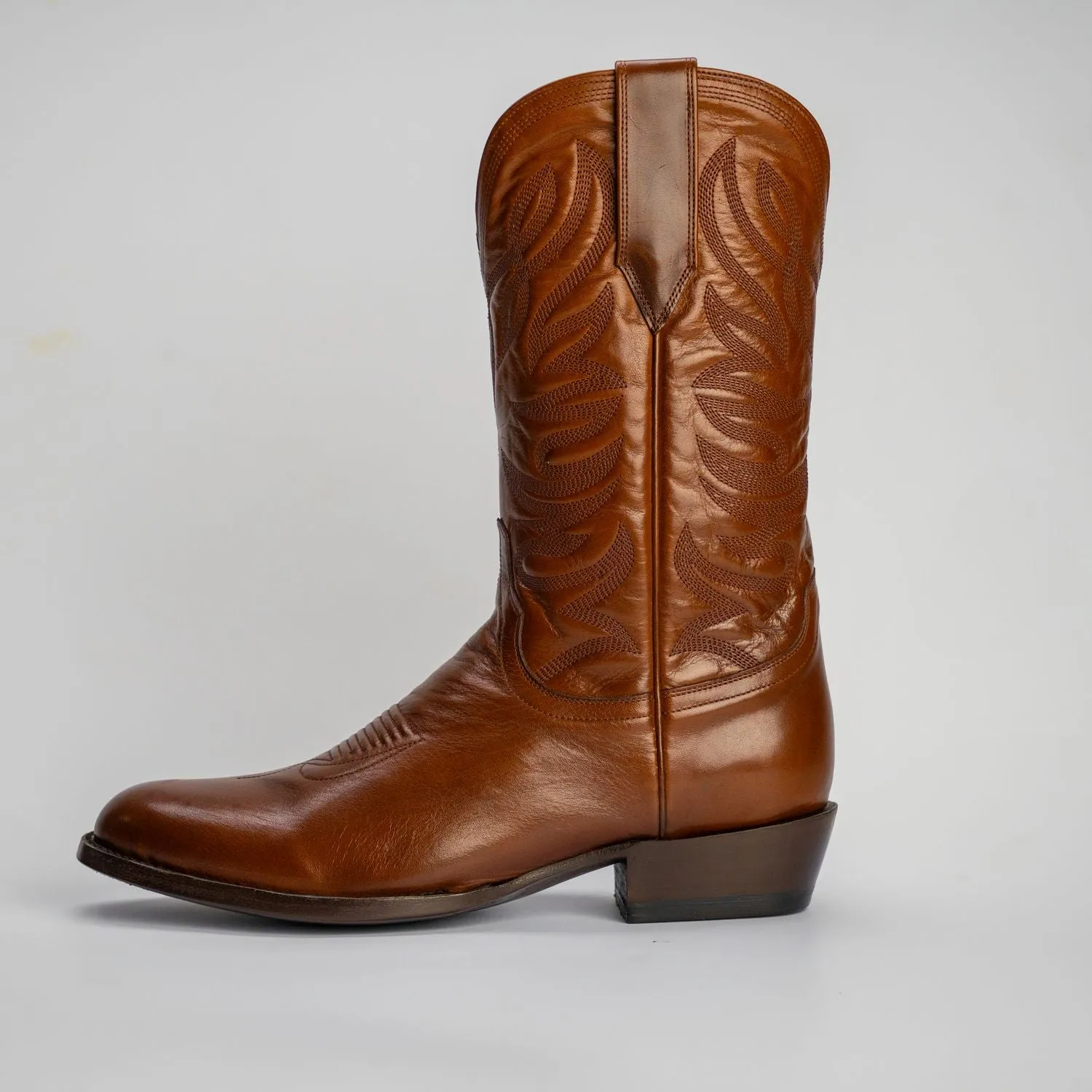 The Sterling | Men's Cowboy Boot | Natural Grain Calfskin Leather | Whiskey