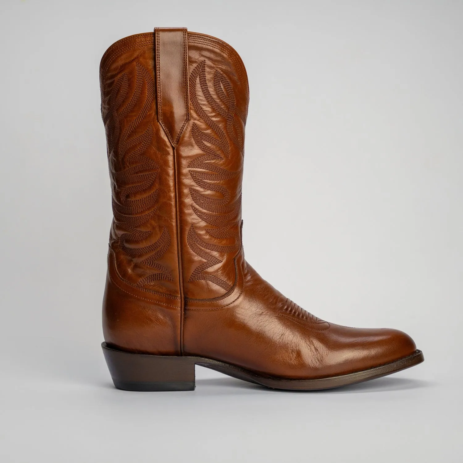 The Sterling | Men's Cowboy Boot | Natural Grain Calfskin Leather | Whiskey