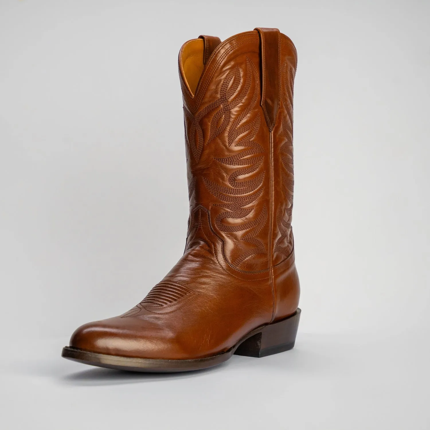 The Sterling | Men's Cowboy Boot | Natural Grain Calfskin Leather | Whiskey