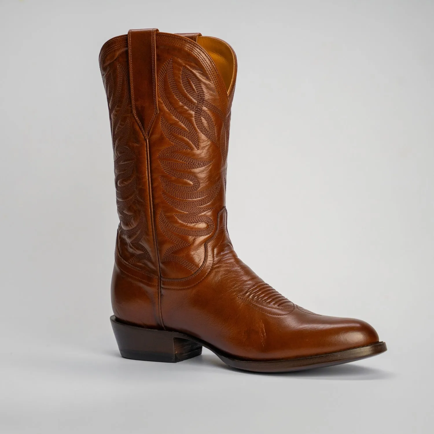 The Sterling | Men's Cowboy Boot | Natural Grain Calfskin Leather | Whiskey