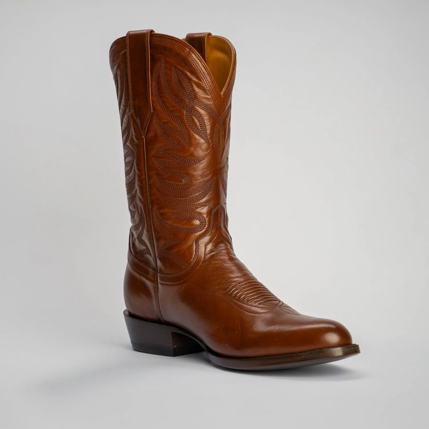 The Sterling | Men's Cowboy Boot | Natural Grain Calfskin Leather | Whiskey