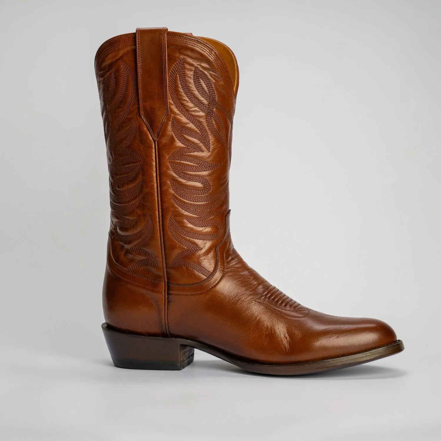 The Sterling | Men's Cowboy Boot | Natural Grain Calfskin Leather | Whiskey