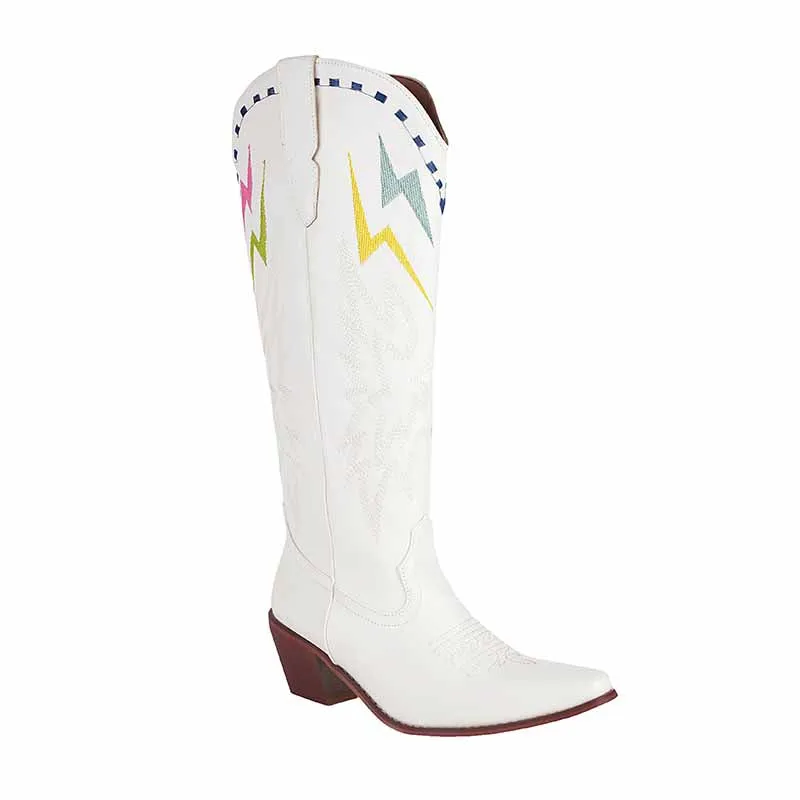 Trendy Cowboy Boots Embroidery Boots Knee High Cowgirl Boots For Women