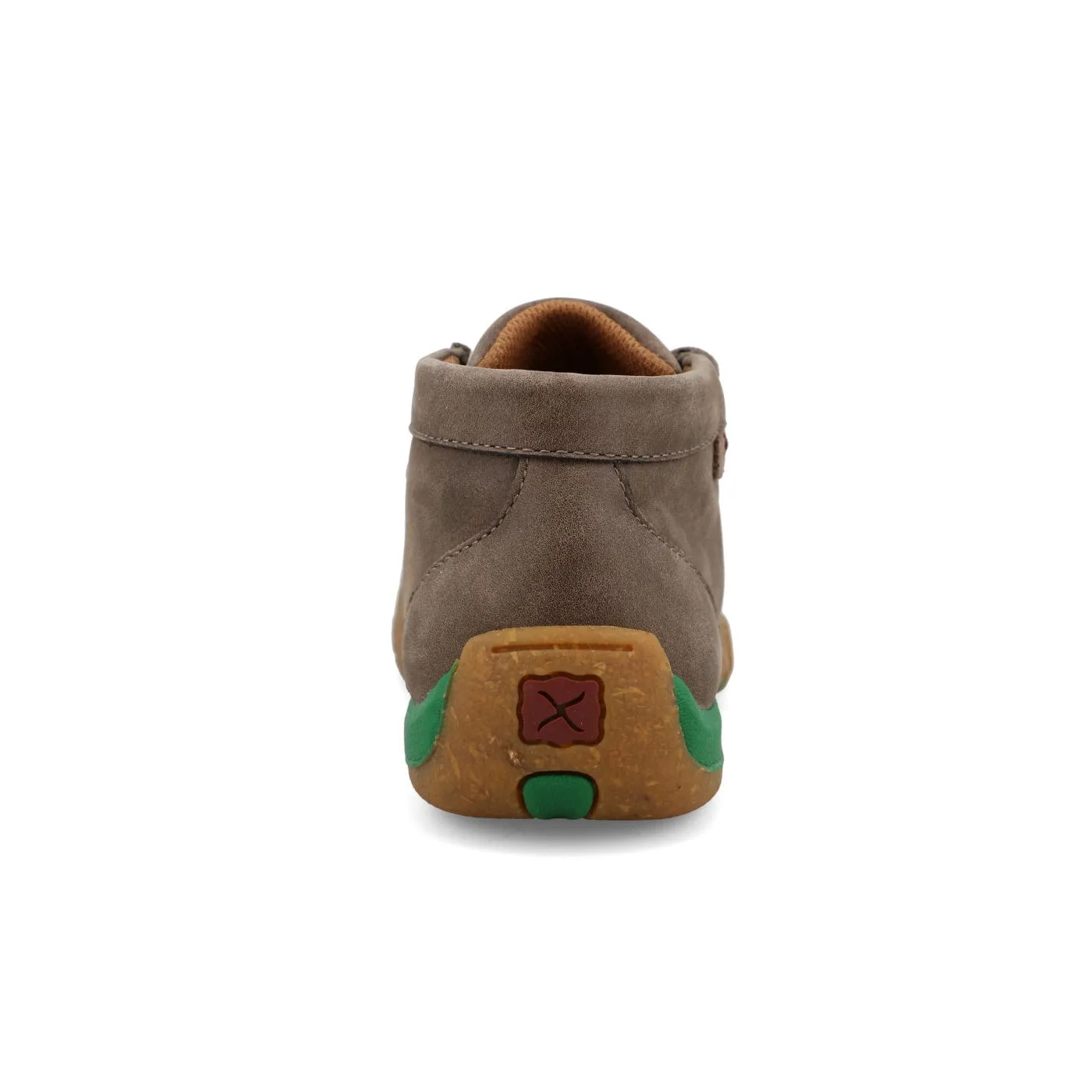 Twisted X Kids Deep Taupe & Kelly Green Chukka Driving Moc Shoe YDM0055