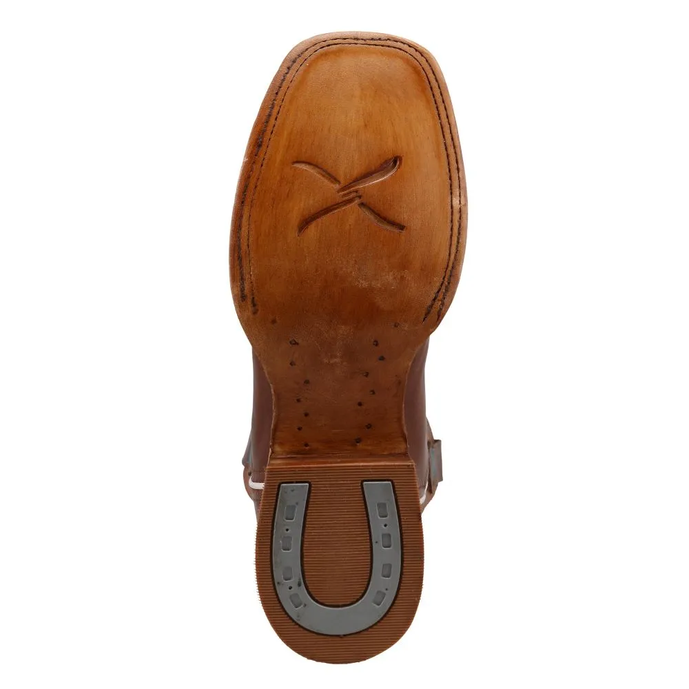 'Twisted X' Men's 12" Rancher Western Square Toe - Brunette & Pumpkin