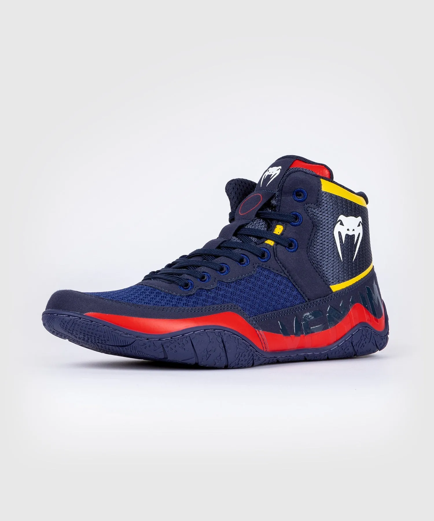 Venum Elite Wrestling Shoes - Blue/Yellow