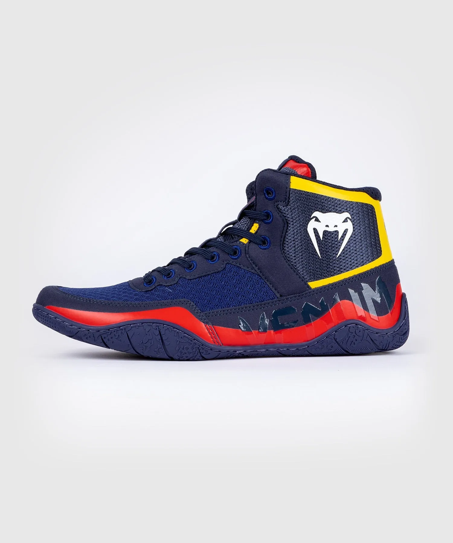 Venum Elite Wrestling Shoes - Blue/Yellow