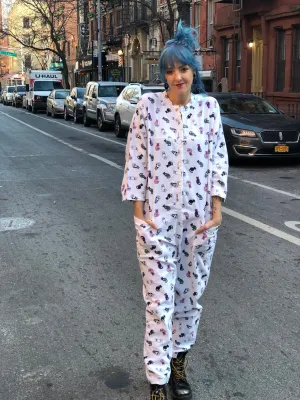 Vintage 80s Kitty Cat Onesie Jumpsuit