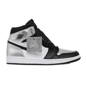 Women's Air Jordan 1 High, Silver Toe