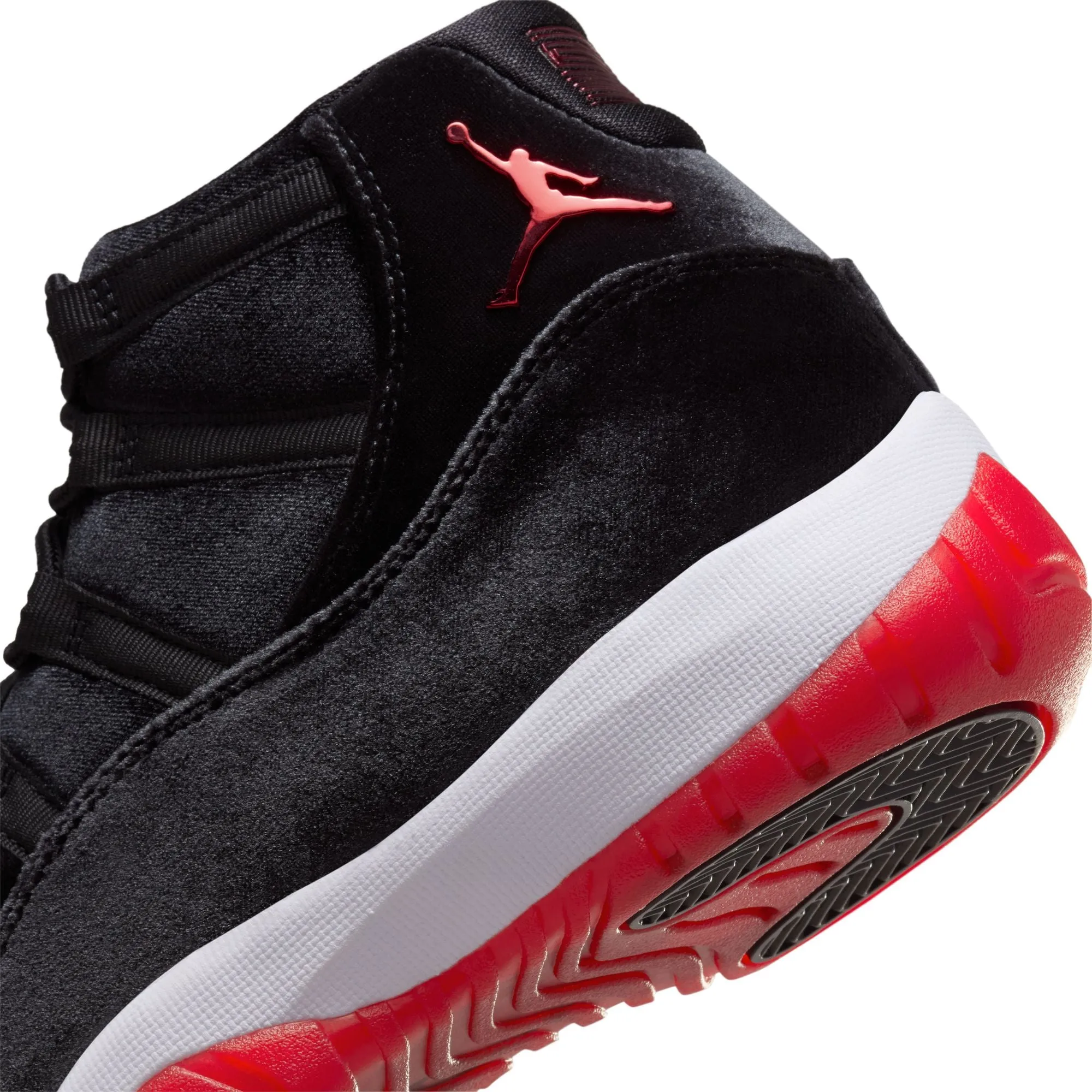 Women's Air Jordan 11 Retro "Bred Velvet" - BLACK/GYM RED-WHITE