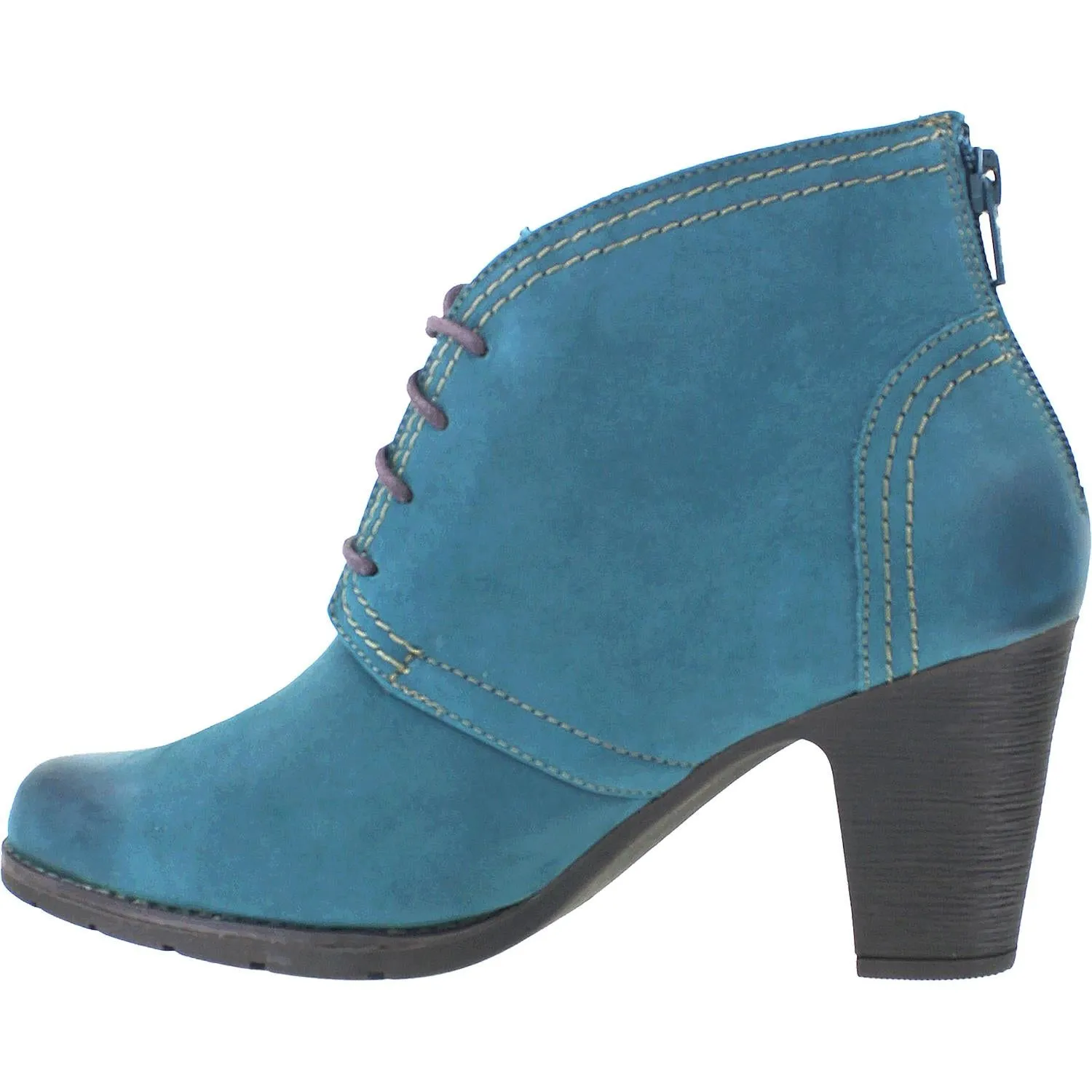 Women's Rockport Cobb Hill Keara Heeled Bootie Teal Nubuck