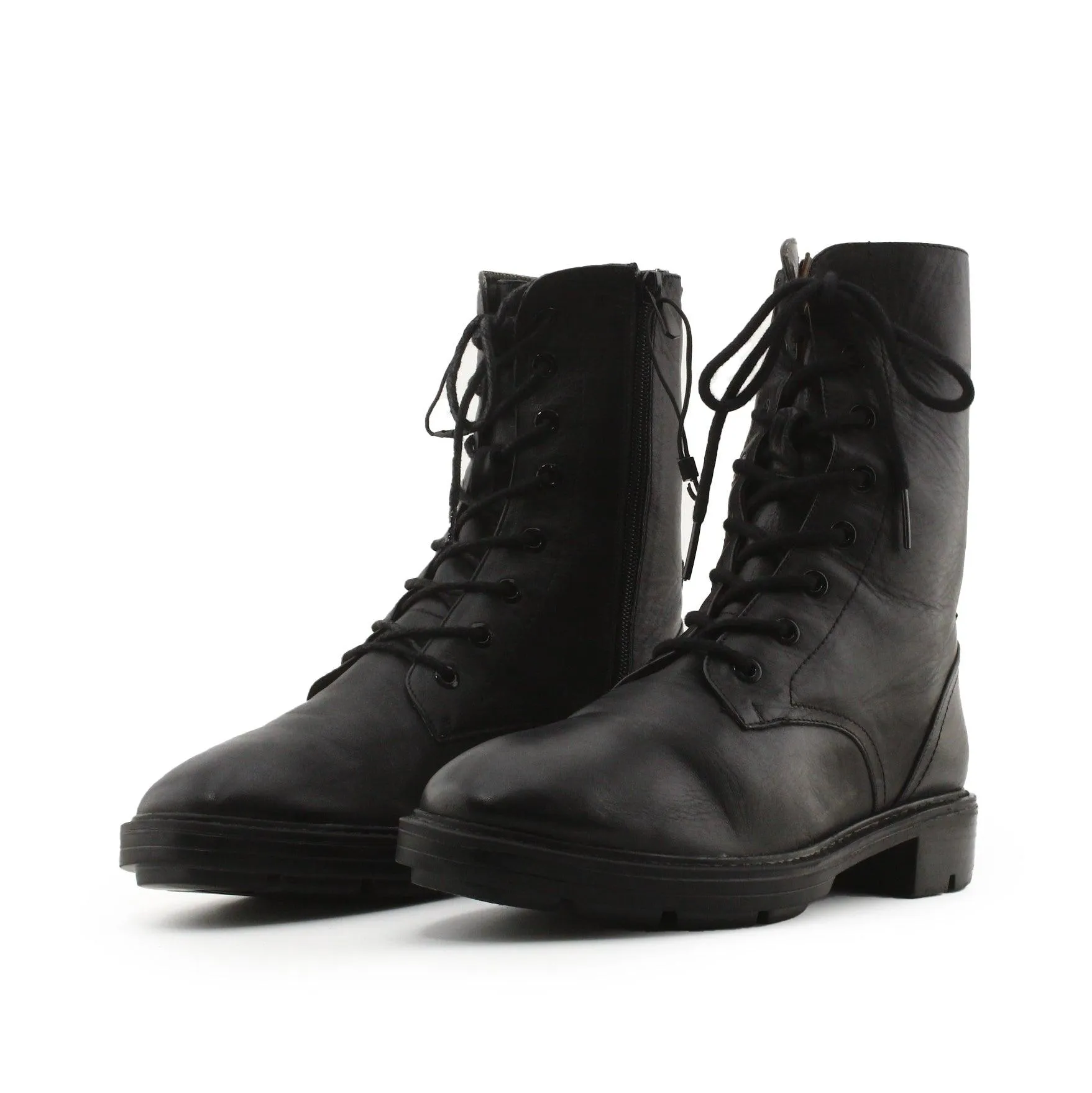 Zara Zipper Laces Combat Boots | 100% Authentic Leather